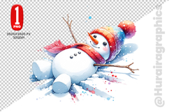 Snow Men Clipart- PNG File Product Image 2