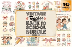 Vintage Teacher PNG Bundle Product Image 2