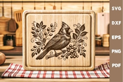 Cardinal Bird laser SVG PNG| Christmas Design Product Image 2