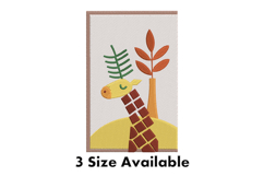 Cute Giraffe with Leaves Embroidery Design Product Image 1