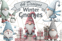 Cozy Winter Gnome Clipart PNG, Christmas Gnome Clip Art Product Image 1