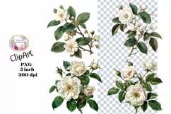 Flowers, Clipart, Ephemera, PNG, Junk journal Product Image 1