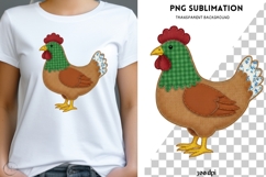 Chicken PNG | Rustic Farmhouse Hen Clipart | Vintage Fabric Product Image 1