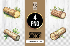 Rustic Wooden Log Clipart Sublimation PNG Product Image 1
