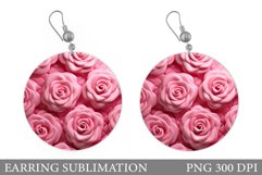 Roses Earring Sublimation. Flowers Earring Flowers Design Product Image 1
