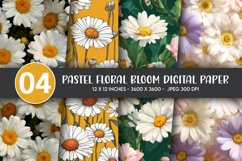 Pastel Floral Bloom Digital Paper Product Image 1