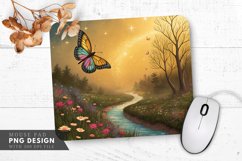 Enchanting Butterfly Garden Mouse Pad PNG Design Product Image 1