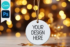 Blank Circle Christmas Ornament Mockup | Sublimation Mockup Product Image 1