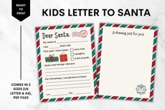 Printable Kids Letter To Santa Claus | Christmas Wish List Product Image 1