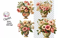 Flowers, Junk Journal, PNG, Clipart, Ephemera, Botanical Product Image 1