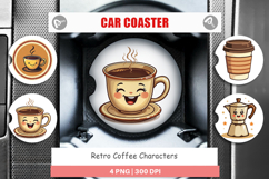 Car Coaster Retro Coffee Product Image 1