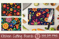 Mexican Flower Garden Cutting Boards sublimation Design Product Image 1