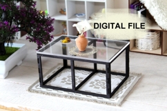Miniature modern table digital file, laser cut dollhouse Product Image 1