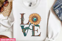 LOVE PNG, Sunflower Sublimation PNG Product Image 2