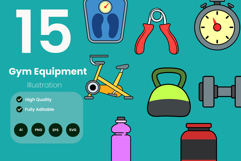 Gym Equipment Illustration Pack Product Image 1