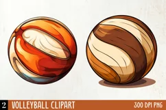 Volleyball Clipart Sublimation, Watercolor Clipart Product Image 1