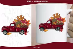 Red Fall Truck Png Digital Download for Sublimation Product Image 3