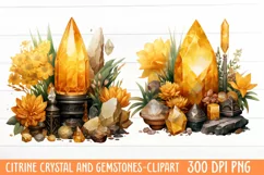 Citrine Crystal and Gemstones Clipart, Wedding Clipart Product Image 1