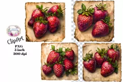 Strawberry, Strawberries, Ephemera, PNG, Clipart Product Image 1