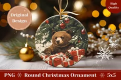 Cute Winter Ornament, Vintage Christmas Bear Ornament Product Image 1