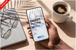 Smartphone Wooden Desk Mockup Product Image 1