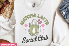 Matcha Latte Social Club PNG, Coquette Bow Positive Product Image 2