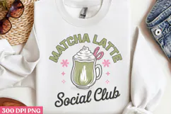 Matcha Latte Social Club PNG, Coquette Bow Positive Product Image 2