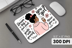 Afro Girl / Woman braided hair Mouse Pad, Black Queen PNG Product Image 1