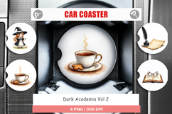 Dark Academia Christmas Car Coaster Product Image 1