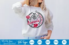 kiss me I'm awesome SVG Design | Valentine SVG Design Product Image 2