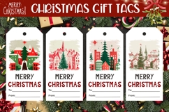 Christmas City Gift Tags, Christmas Tags Designs Product Image 1