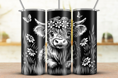 Tumbler laser svg|20oz Skinny Tumbler Highland Cow wrap Product Image 1
