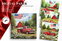 4th of July Patriotic USA American Flag Background Wallpaper Product Image 1