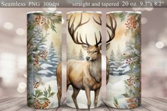 Christmas Deer Tumbler Sublimation | Winter Tumbler Wrap Product Image 1