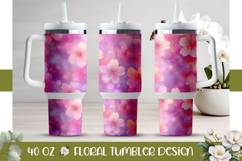 Sakura Tumbler Design, Pink Flowers 40 Oz Tumbler Wrap Product Image 1