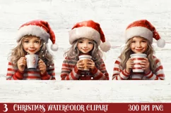 Christmas Little Girl Clipart Sublimation, Christmas PNG Product Image 2