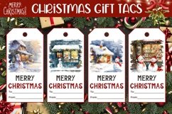 Christmas Gift Tag Designs, Watercolor Snowman Gift Tags Product Image 1