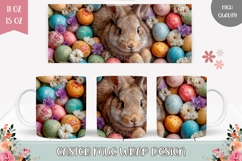 Cartoon Easter Eggs Mug Wrap, Easter Mug Sublimation Product Image 1