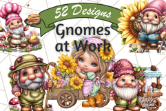 52 Gnomes at Work Clipart PNG, Cute Gnomes PNG Illustration Product Image 1