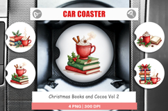 Christmas Books Cocoa Car Coaster Product Image 1
