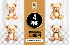 Cute Teddy Bear Plush Clipart Sublimation PNG Product Image 1