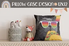 Funny Cat Pillow, Funny Pillow, Food Pillow Sublimation Product Image 1
