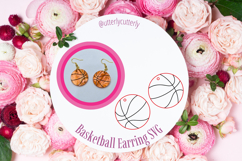 Basketball Earring Laser Cut File- SVG FILE Product Image 1
