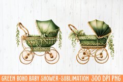 Green Boho Baby Shower Sublimation Product Image 1