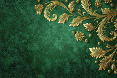 "Emerald Green &amp; Gold Floral Damask Luxury Texture" Product Image 1