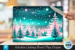 Whimsical Starry Christmas Night Cutting Board PNG Design Product Image 1