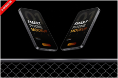 Dual Smartphones Floating Above Chai Product Image 1