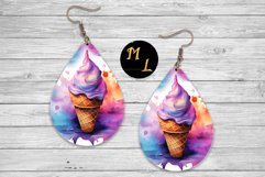 Summer teardrop earring png,Ice cream Earrings sublimation Product Image 1