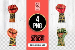 African Tribal Raised Fist Clipart Sublimation PNG Product Image 1