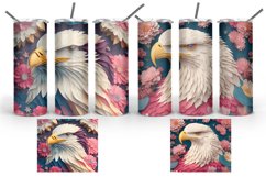 3D Patriotic Eagle Floral Tumbler Sublimation Wrap Product Image 4